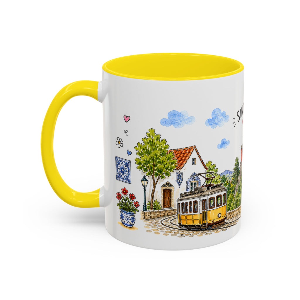 Sintra Illustrated Travel Mug | Portugal Souvenir Accent Coffee Mug | 11oz 15oz Ceramic Cup
