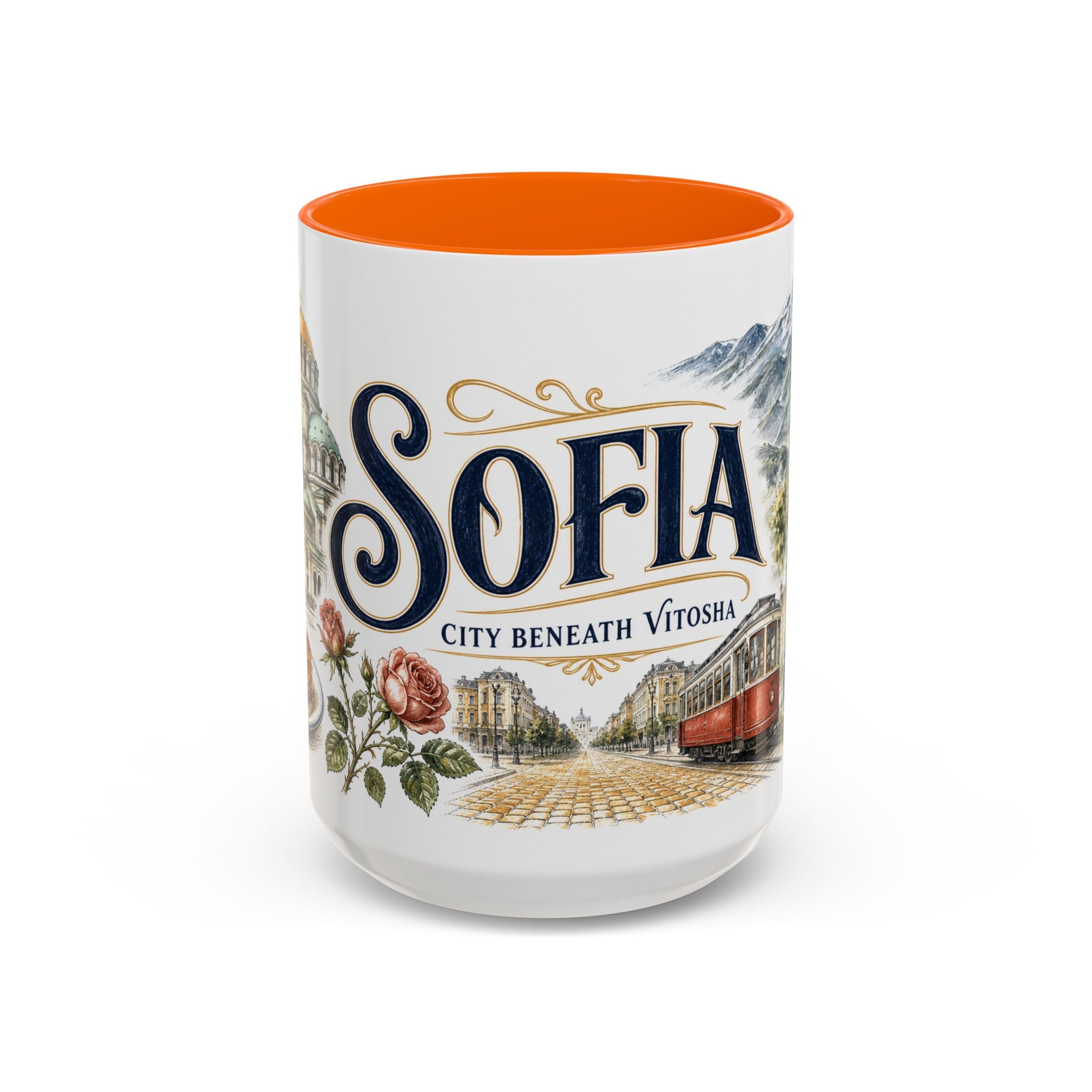Sofia Coffee Mug | Bulgaria Travel Souvenir | Vintage Illustrated City Gift | 11 oz 15 oz Accent Mug
