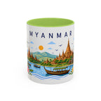 Myanmar Coffee Mug | Travel Souvenir Accent Mug | Place Gift Ceramic Cup 11oz 15oz