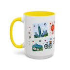 Taipei Coffee Mug | Postage Stamp Collage Mug | Travel Souvenir Accent Cup 11oz 15oz