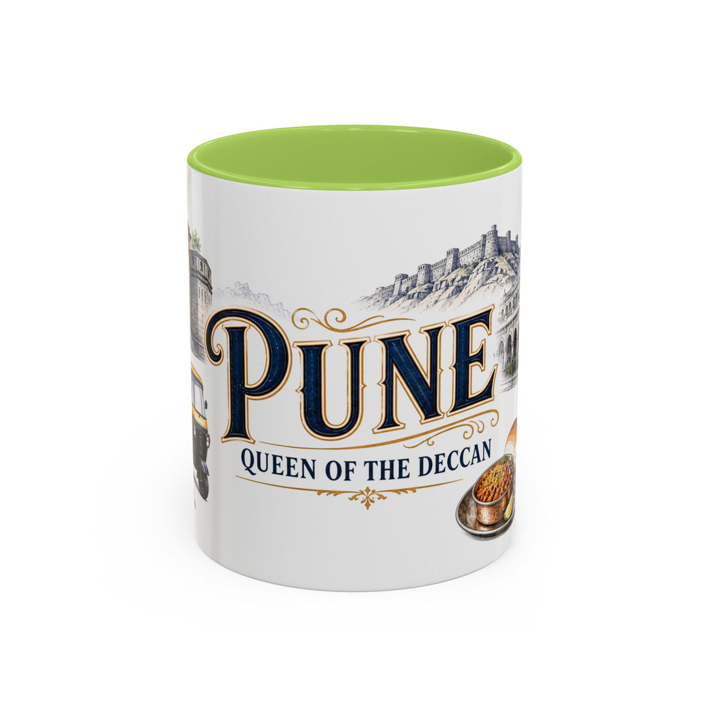 Pune Coffee Mug | India Travel Souvenir | Vintage Illustrated City Gift | 11 oz 15 oz Accent Mug