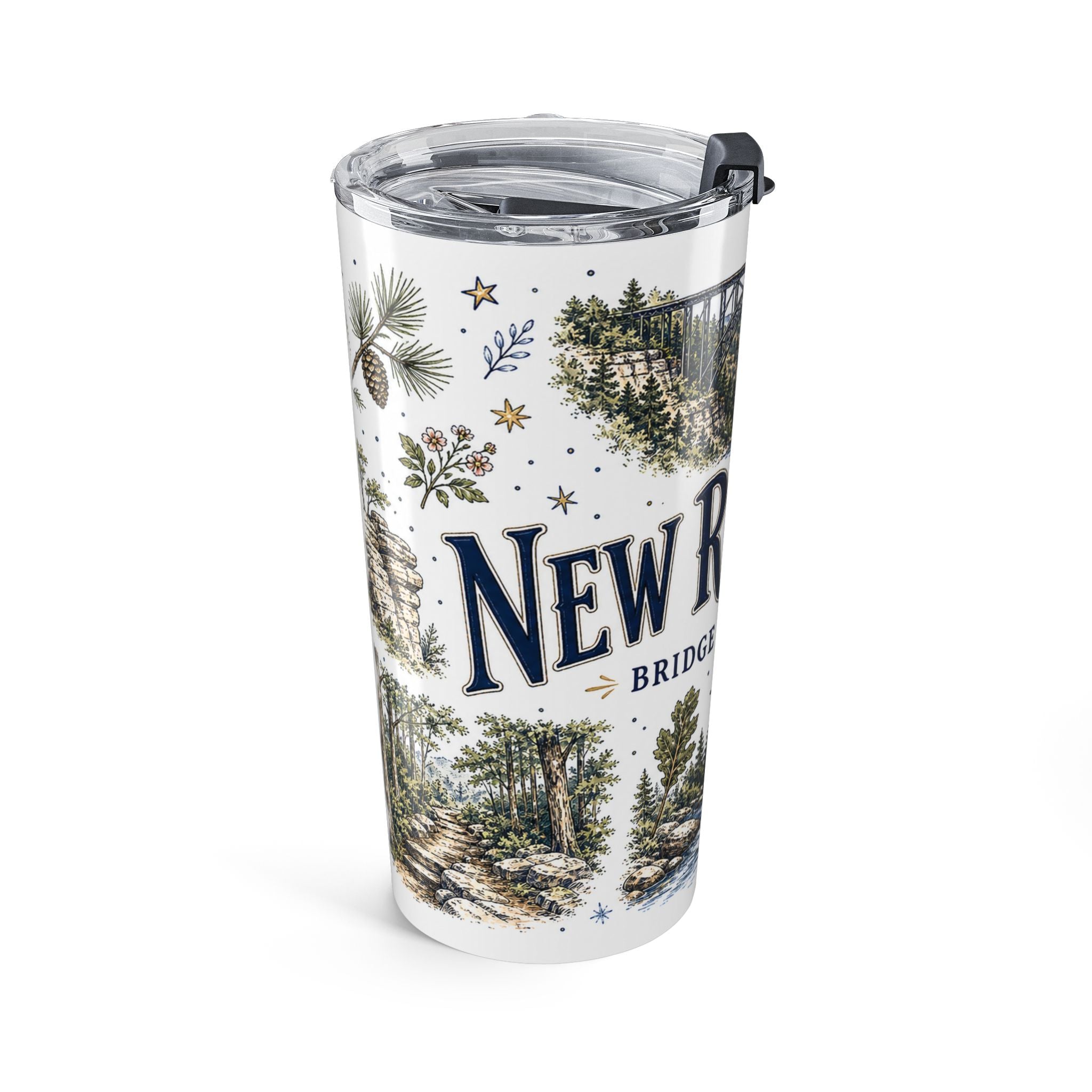 New River Gorge National Park 20oz Tumbler | West Virginia River Canyon Climbing Gift | Insulated Stainless Steel Travel Cup