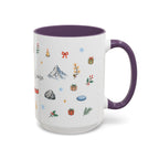 Banff Lake Louise Christmas Mug | Watercolor Travel Souvenir | Holiday Gift | Accent Ceramic Coffee Cup 11oz 15oz