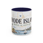 Rhode Island State Map Mug | Botanical Seaside Accent Cup (11oz or 15oz)