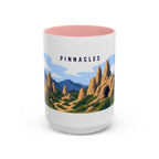 Pinnacles National Park Coffee Mug | Solid Color Block Park Souvenir | 11oz 15oz Accent Mug