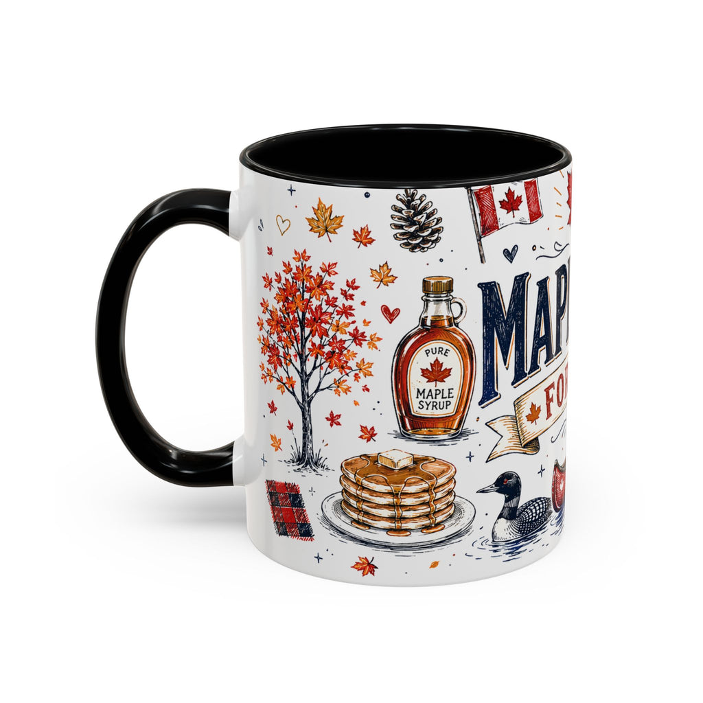 Maple Leaf Forever Coffee Mug | Canadian Pride Gift | Accent Color Ceramic 11oz 15oz