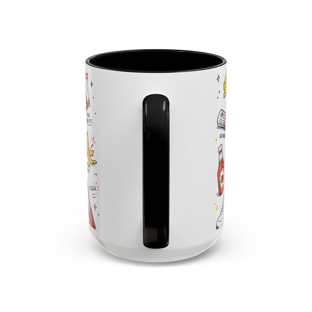 Dad Jokes Sorry Not Sorry Coffee Mug | Father's Day Gift for Dad | Accent Color Ceramic 11oz 15oz