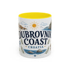 Dubrovnik Coast Coffee Mug | Travel Destination Souvenir Gift | Accent Color Ceramic 11oz 15oz
