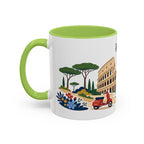 Rome Coffee Mug | Italy Travel Souvenir | Porcelain Decal City Gift | 11oz 15oz Accent Mug