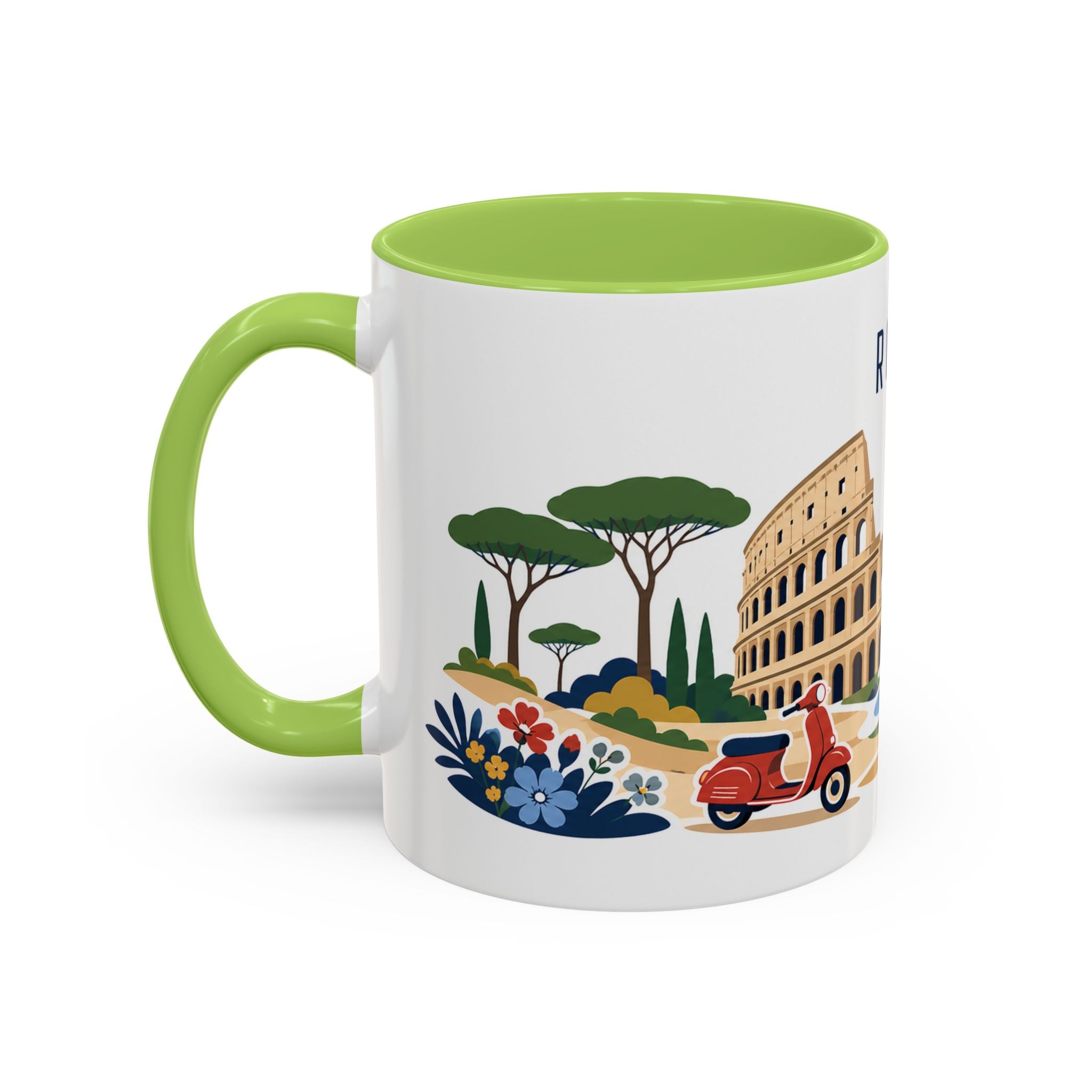 Rome Coffee Mug | Italy Travel Souvenir | Porcelain Decal City Gift | 11oz 15oz Accent Mug