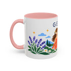 Gemini Zodiac Coffee Mug | Twins and Floral Design | Astrology Birthday Gift | 11 oz 15 oz Ceramic Accent Mug