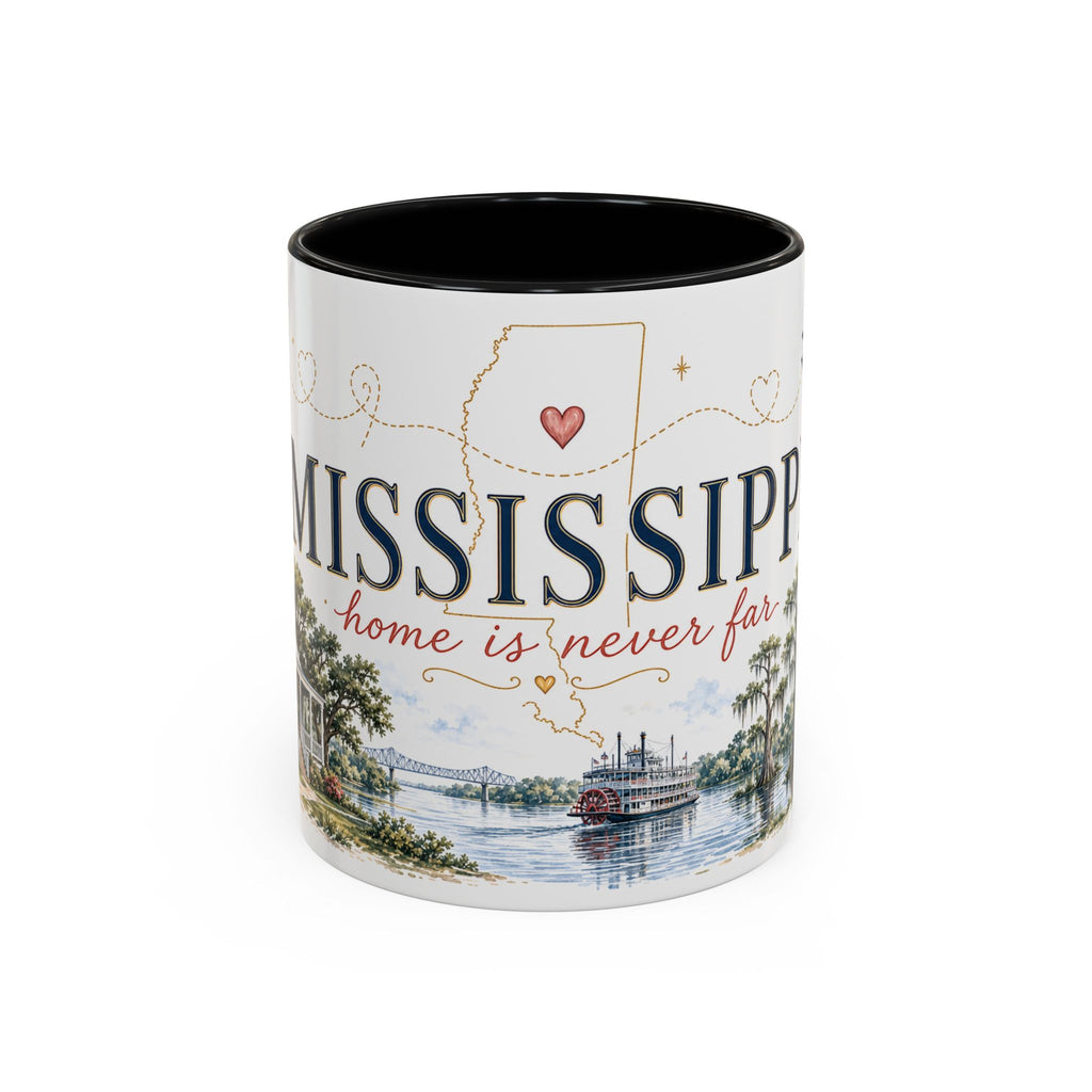 Mississippi State Map Mug | Moving Away, Homesick Gift | Botanical Accent Coffee Cup