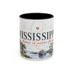 Mississippi State Map Mug | Moving Away, Homesick Gift | Botanical Accent Coffee Cup