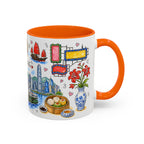 Hong Kong Illustrated Travel Mug | City Souvenir Accent Coffee Mug | 11oz 15oz Ceramic Cup