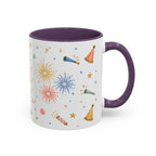 New Year Midnight Mug | Candle Firework Watercolor Party Gift | Accent Cup 11oz 15oz