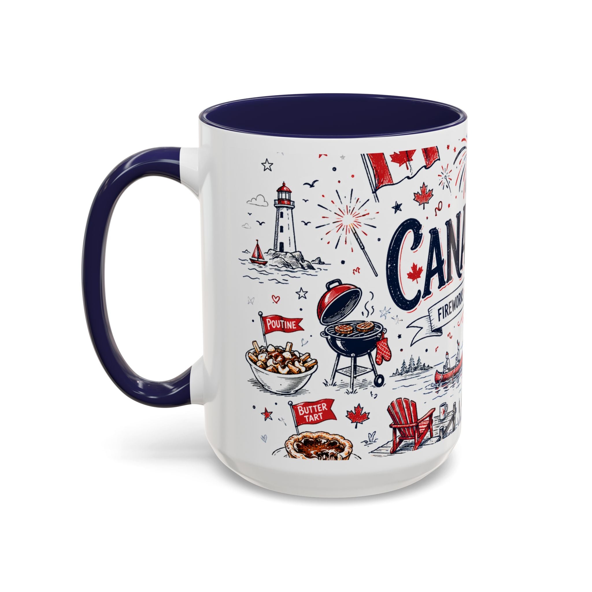 Canada Day Coffee Mug | Canadian Pride Gift | Accent Color Ceramic 11oz 15oz