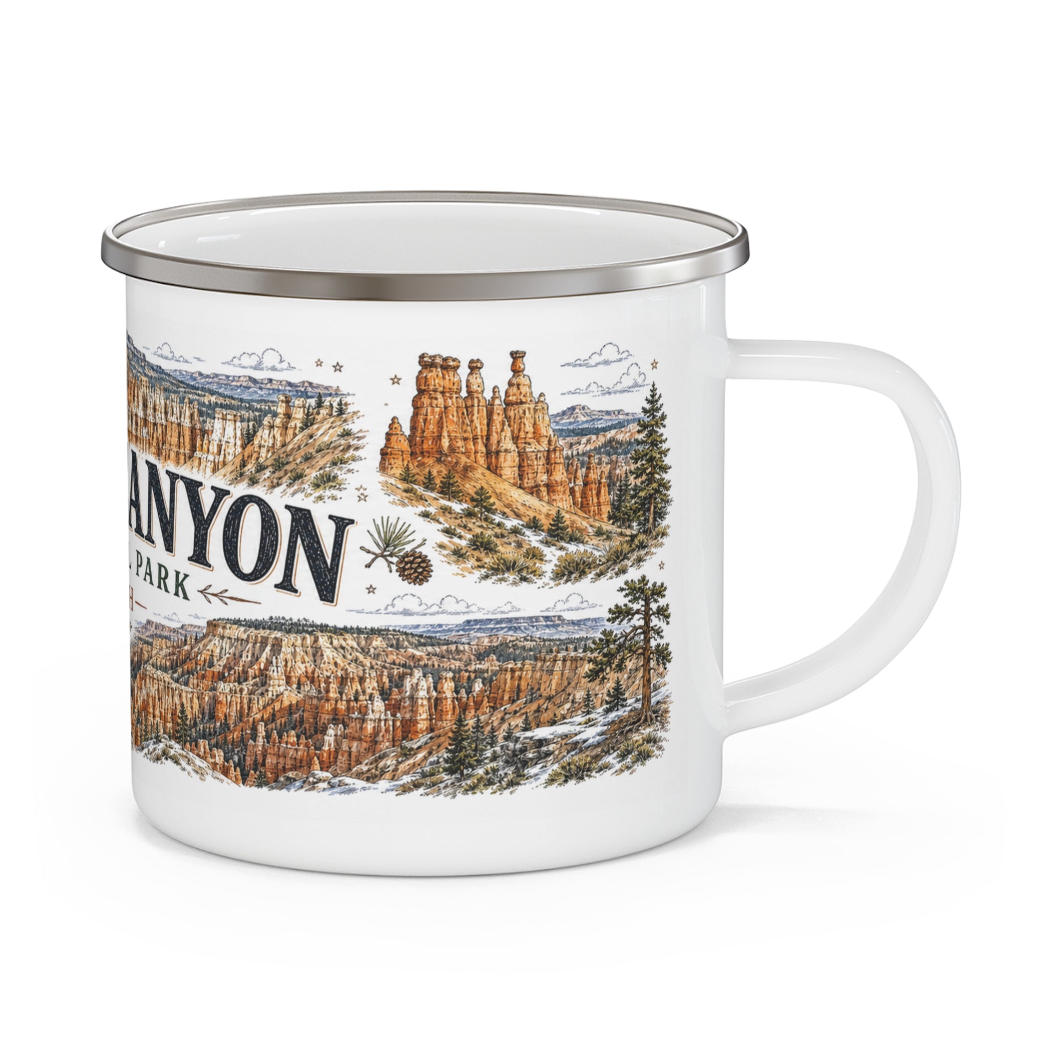 Bryce Canyon National Park Vintage Enamel Camping Mug | 12oz National Park Hiking Gift
