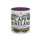 Cape Winelands Coffee Mug | Travel Destination Souvenir Gift | Accent Color Ceramic 11oz 15oz
