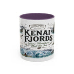 Kenai Fjords National Park Coffee Mug | Alaska Coastal Wildlife Hiking Gift | Accent Color Ceramic 11oz 15oz