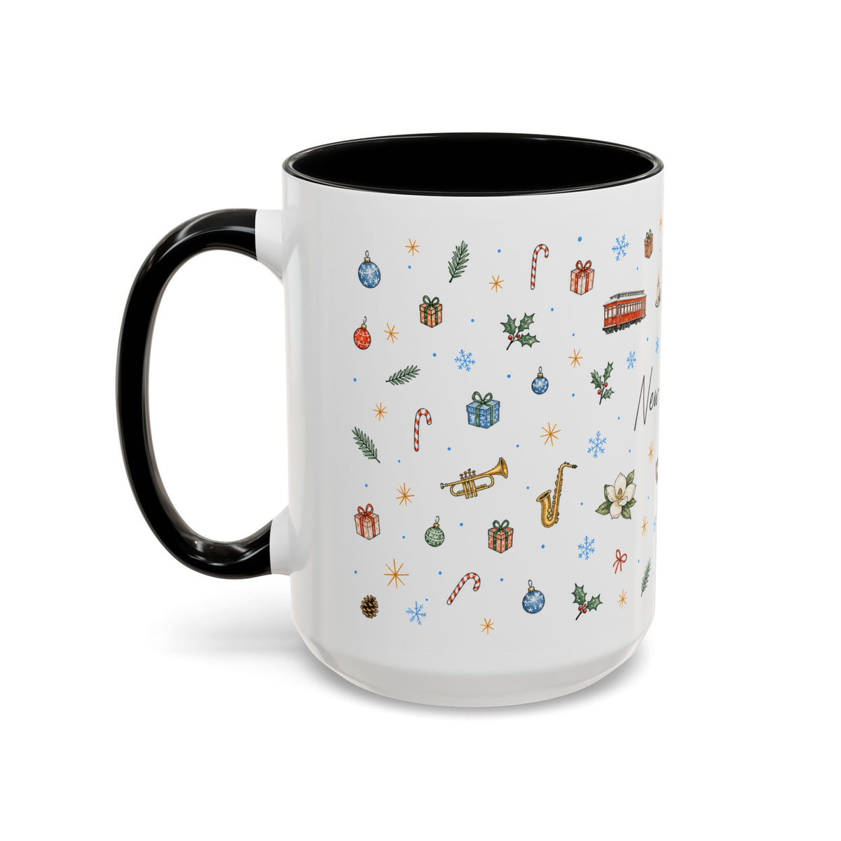 New Orleans Christmas Mug | Watercolor City Souvenir, Travel Gift (11oz/15oz)