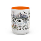 Grand Teton Coffee Mug | National Park Hiking Wyoming Gift | Accent Color Ceramic 11oz 15oz