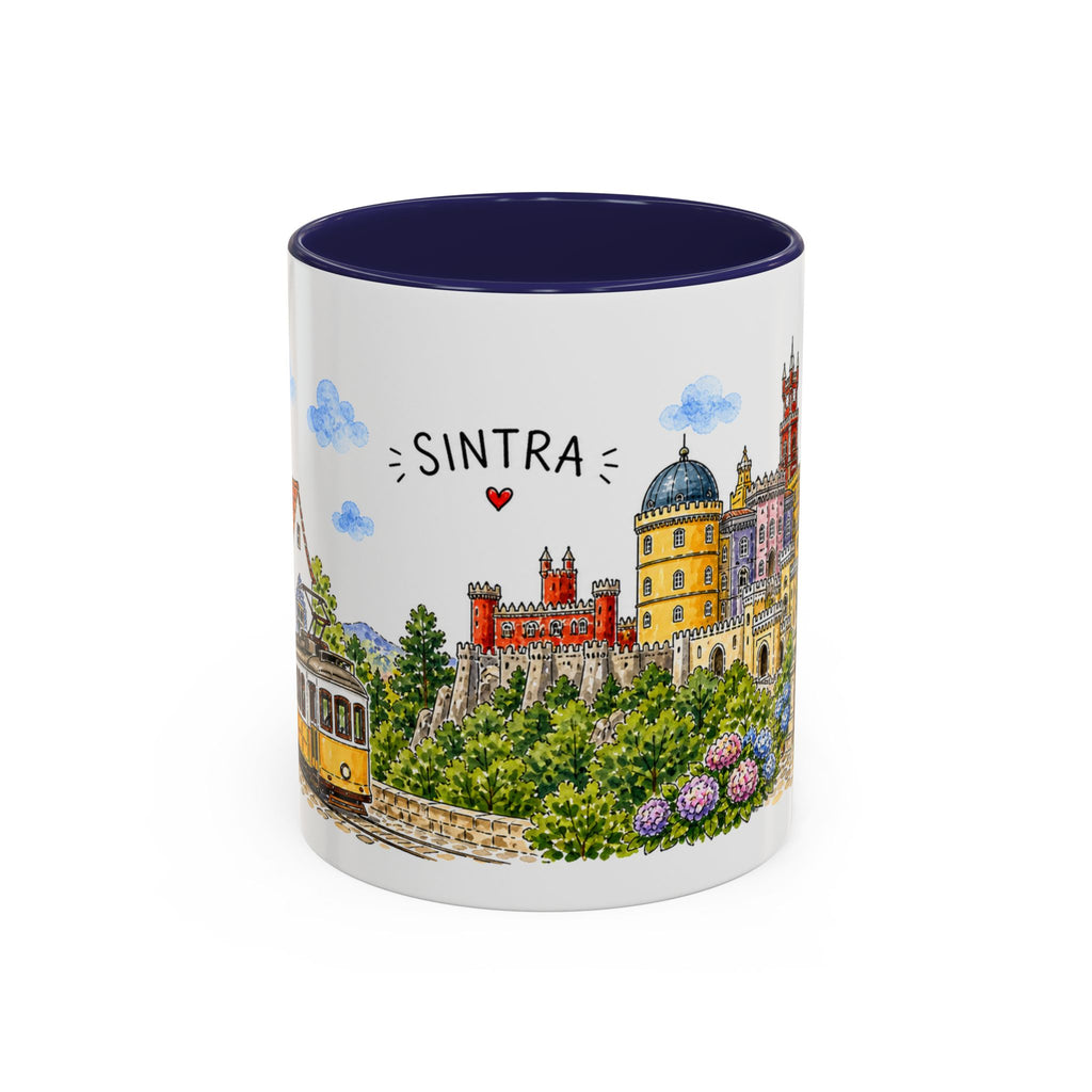 Sintra Illustrated Travel Mug | Portugal Souvenir Accent Coffee Mug | 11oz 15oz Ceramic Cup