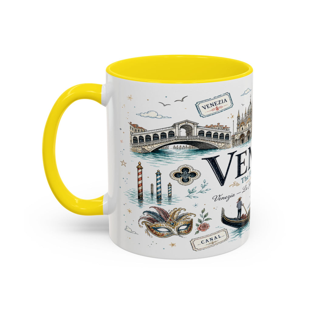 Venice Coffee Mug | Italy Souvenir Travel Gift | Accent Color Ceramic 11oz 15oz