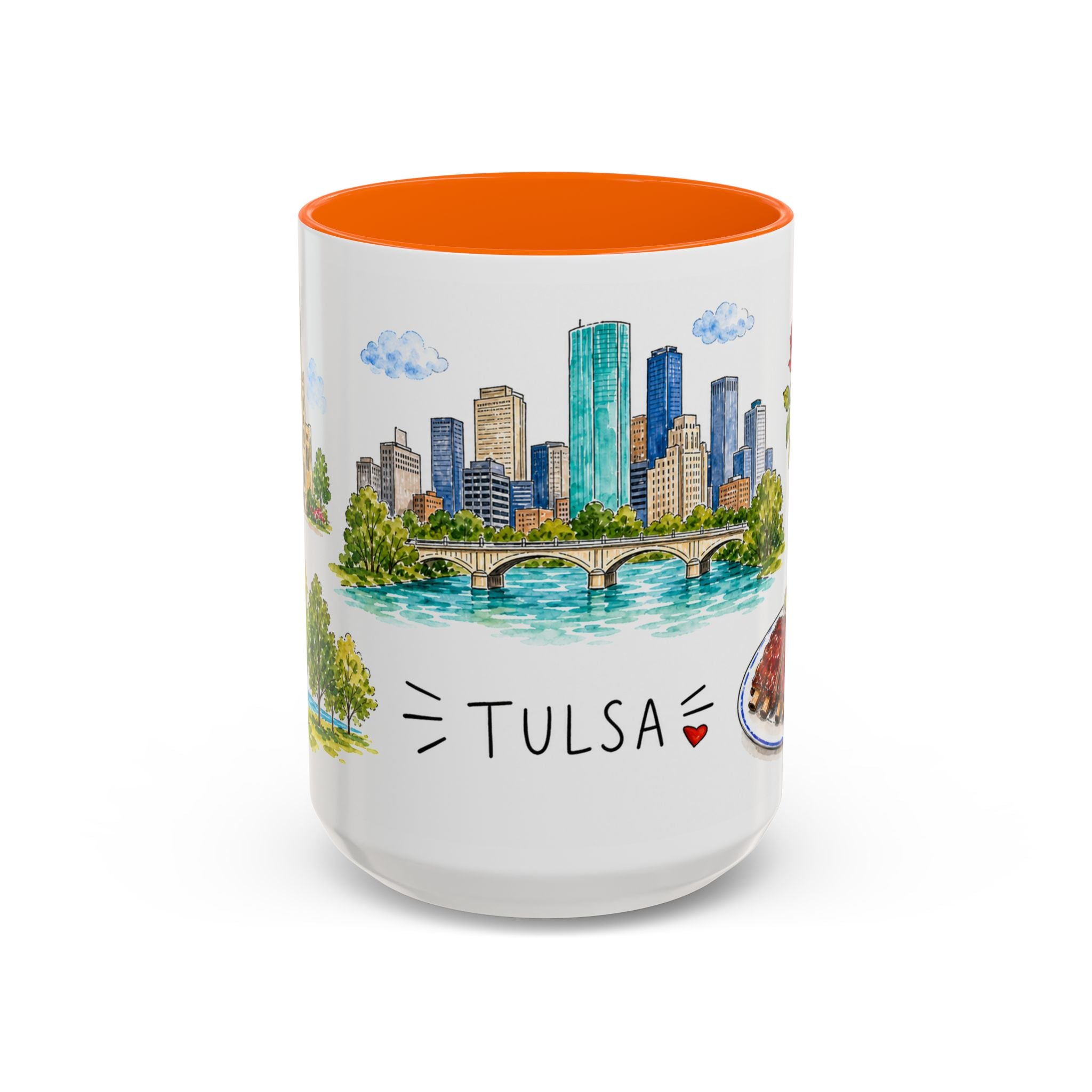 Tulsa Illustrated Travel Mug | City Souvenir Accent Coffee Mug | 11oz 15oz Ceramic Cup