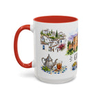 Granada Illustrated Travel Mug | City Souvenir Accent Coffee Mug | 11oz 15oz Ceramic Cup