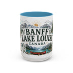 Banff Lake Louise Coffee Mug | Travel Destination Souvenir Gift | Accent Color Ceramic 11oz 15oz