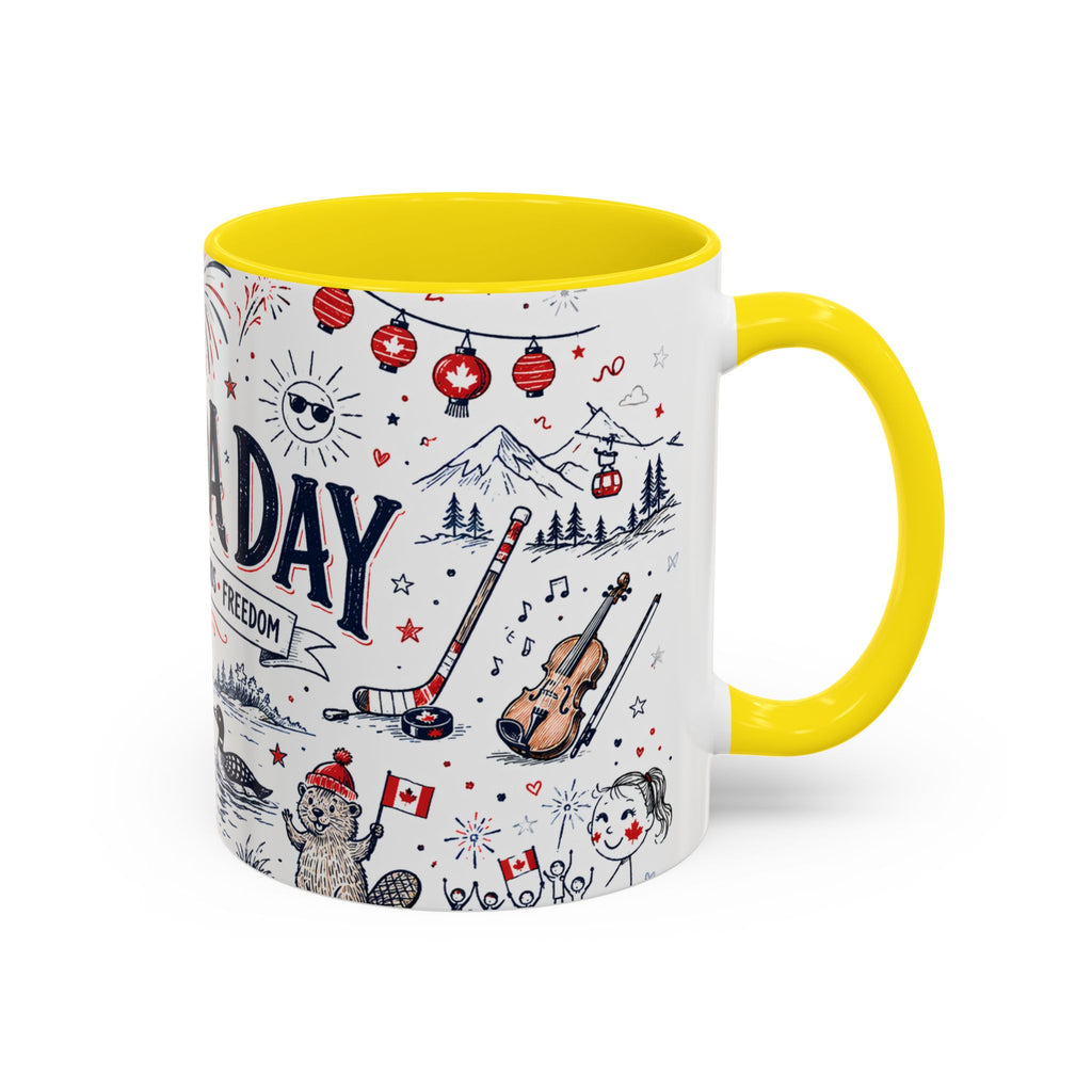 Canada Day Coffee Mug | Canadian Pride Gift | Accent Color Ceramic 11oz 15oz