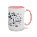 London Coffee Mug | England Souvenir Travel Gift | Accent Color Ceramic 11oz 15oz