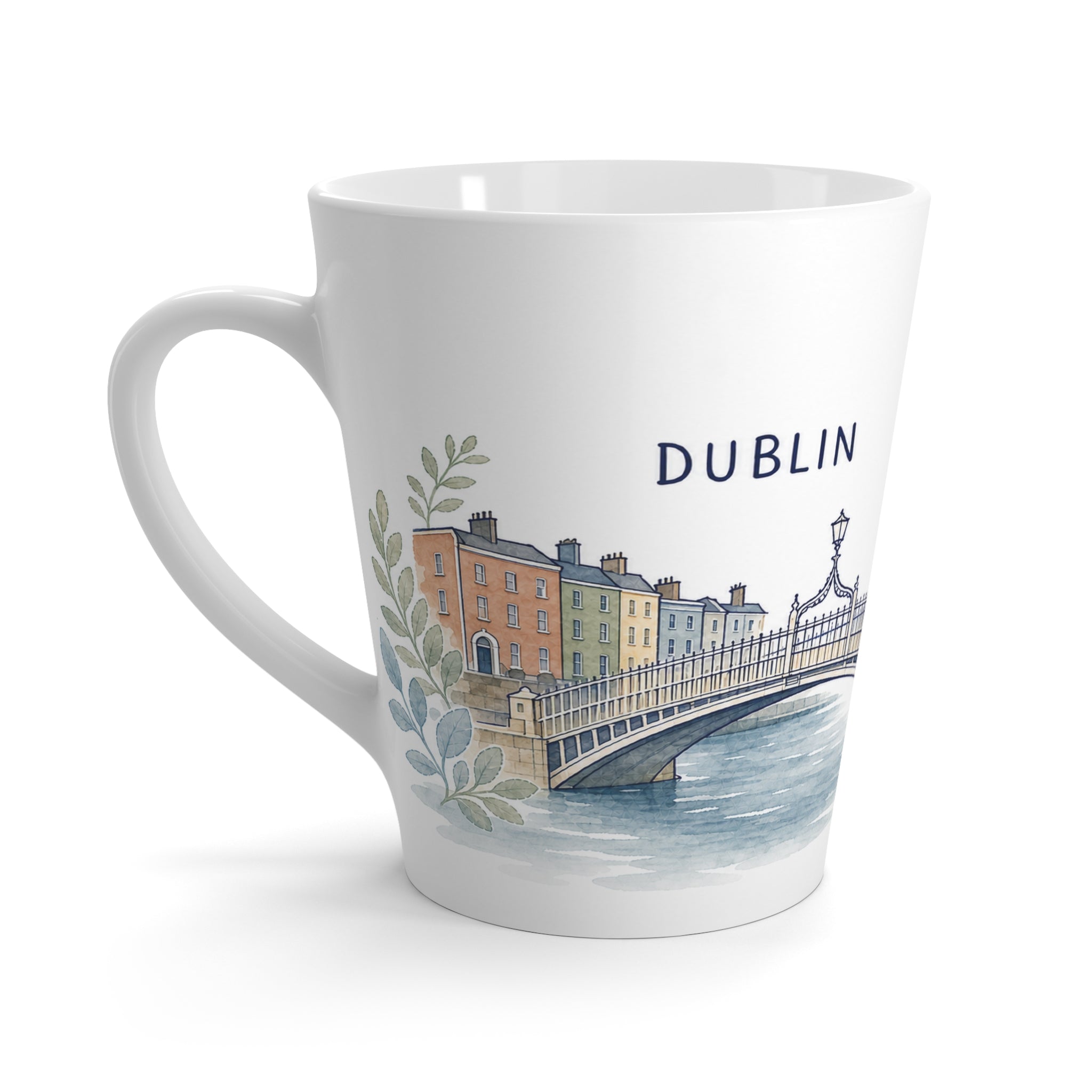 Dublin Latte Mug | Watercolor City Travel Mug | 12 oz Ceramic Souvenir Gift