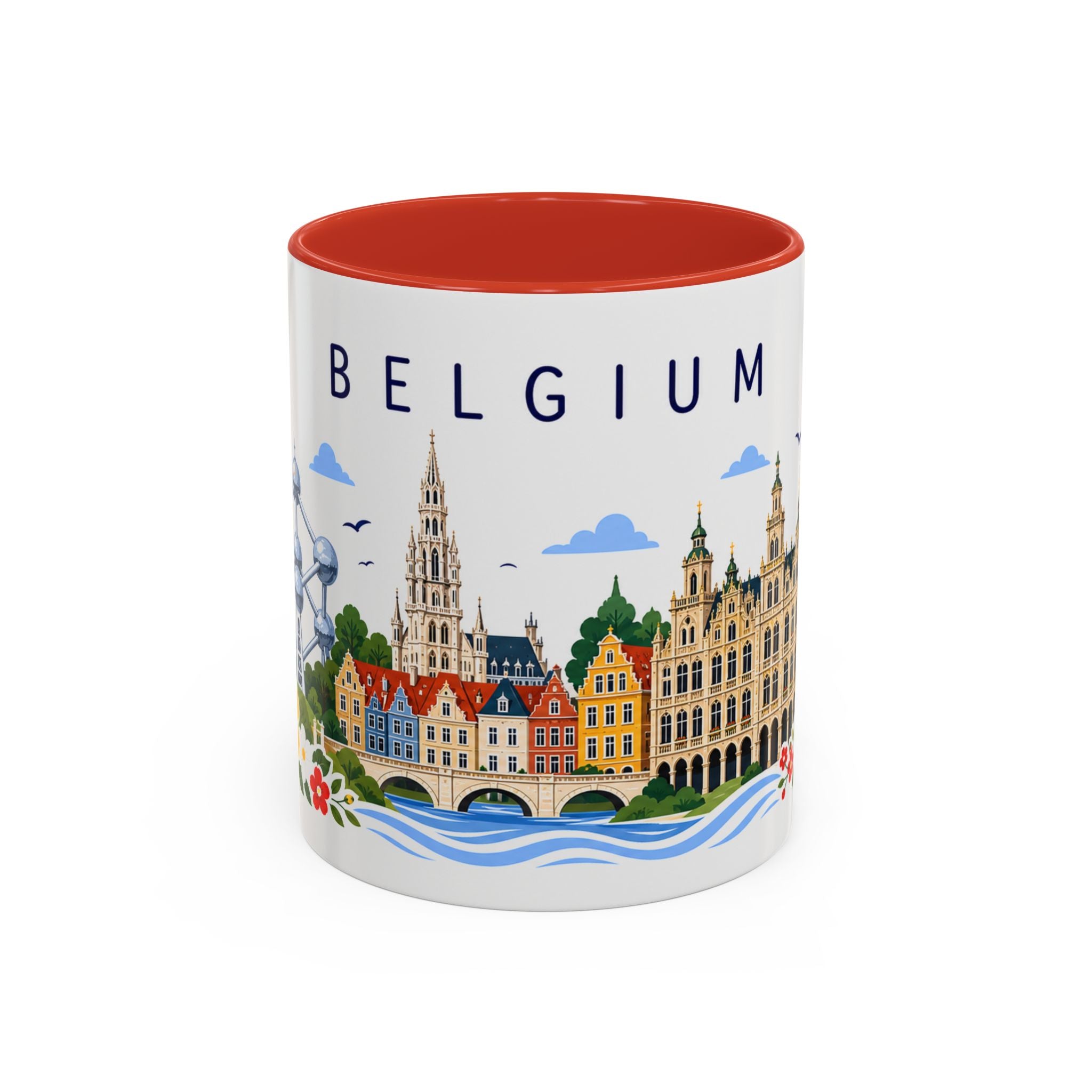 Belgium Coffee Mug | Travel Souvenir Accent Mug | Place Gift Ceramic Cup 11oz 15oz