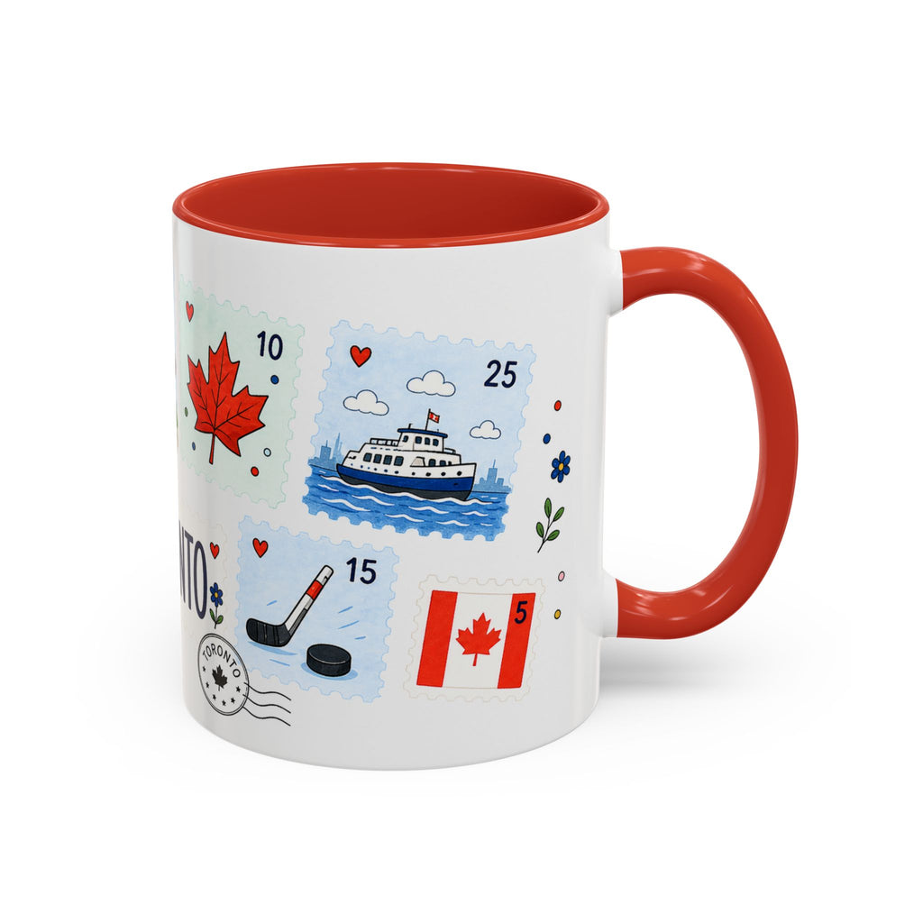 Toronto Coffee Mug | Postage Stamp Collage Mug | Travel Souvenir Accent Cup 11oz 15oz
