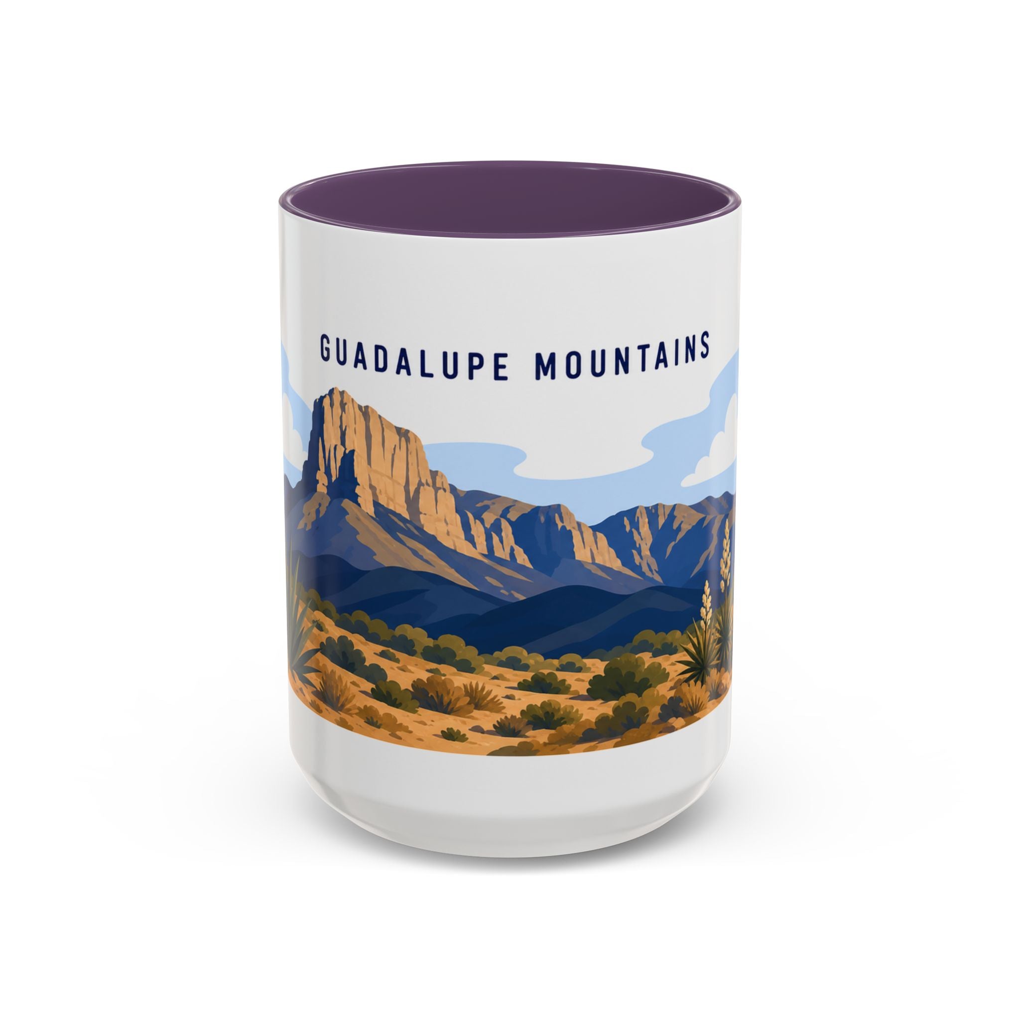 Guadalupe Mountains National Park Coffee Mug | Solid Color Block Park Souvenir | 11oz 15oz Accent Mug