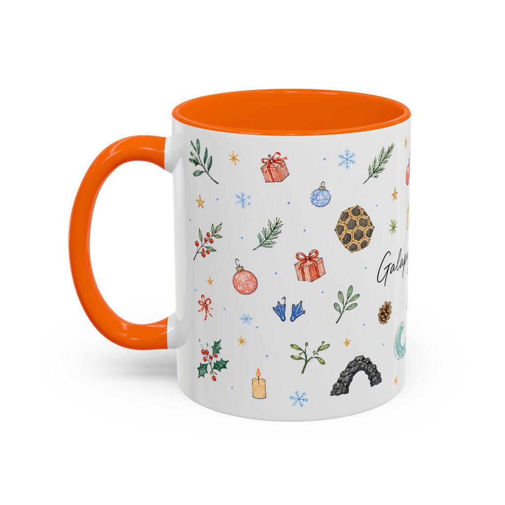 Galapagos Islands Christmas Mug | Watercolor Travel Souvenir | Holiday Gift | Accent Ceramic Coffee Cup 11oz 15oz