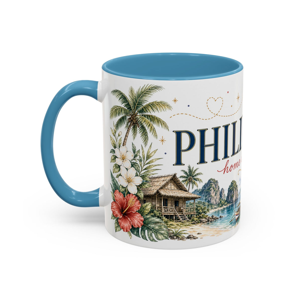 Philippines Home Country Mug | Moving Away Gift | Long Distance Friendship | 11 oz 15 oz Accent Mug