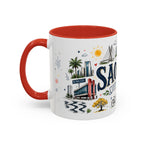 Sao Paulo Coffee Mug | Brazil Souvenir Travel Gift | Accent Color Ceramic 11oz 15oz