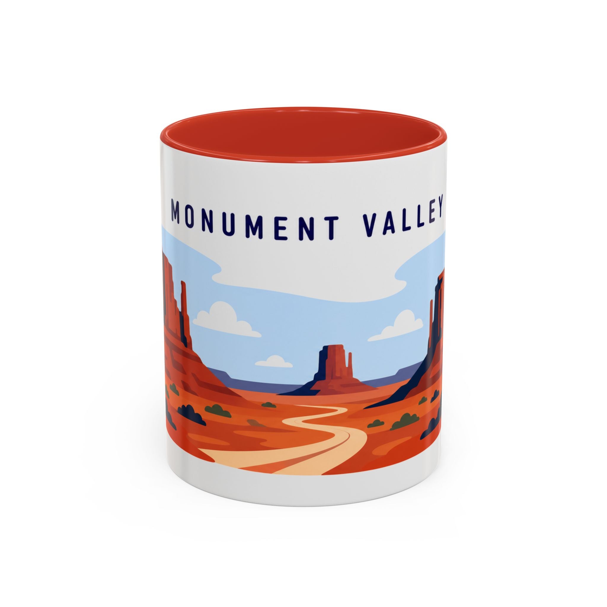 Monument Valley Coffee Mug | Travel Destination Souvenir Gift | Accent Color Ceramic 11oz 15oz