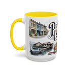 Penang Island Coffee Mug | Malaysia Travel Souvenir | Vintage Illustrated City Gift | 11 oz 15 oz Accent Mug