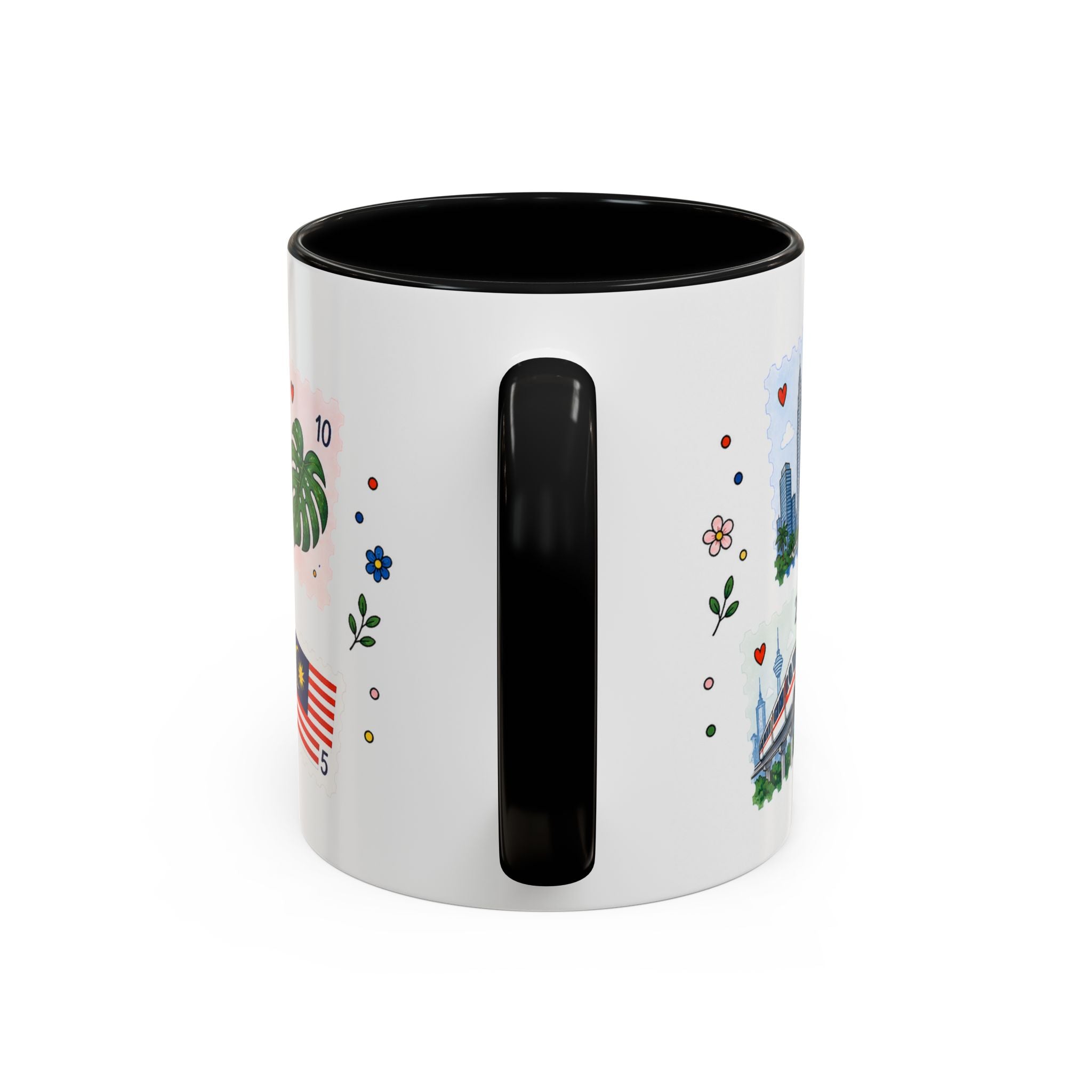 Kuala Lumpur Coffee Mug | Postage Stamp Collage Mug | Travel Souvenir Accent Cup 11oz 15oz