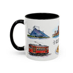 Cleveland Illustrated Travel Mug | City Souvenir Accent Coffee Mug | 11oz 15oz Ceramic Cup