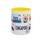 Singapore Coffee Mug | Postage Stamp Collage Mug | Travel Souvenir Accent Cup 11oz 15oz