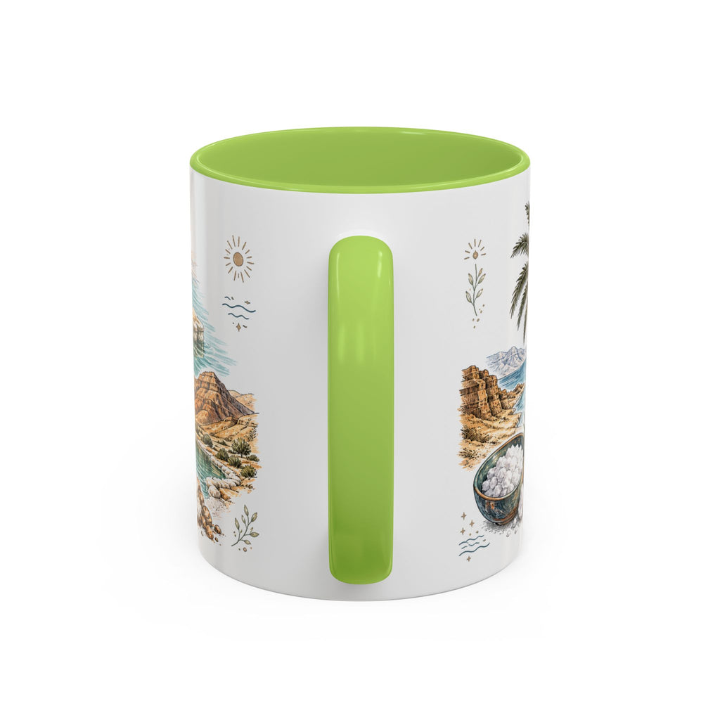 Dead Sea Mug, Jordan Travel Souvenir, Bucket List Gift, Accent Ceramic Coffee Mug 11oz 15oz