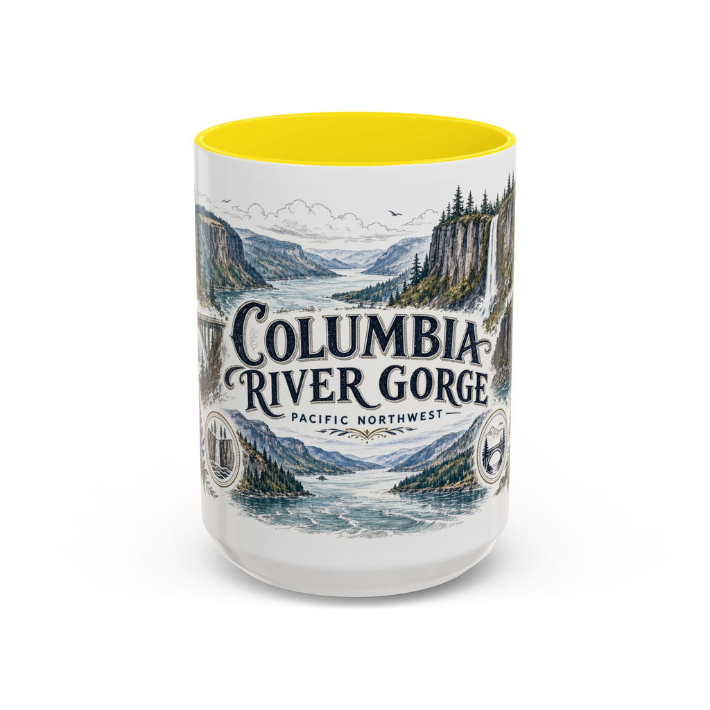 Columbia River Gorge Mug, Pacific Northwest Travel Souvenir, Bucket List Gift, Accent Ceramic Coffee Mug 11oz 15oz