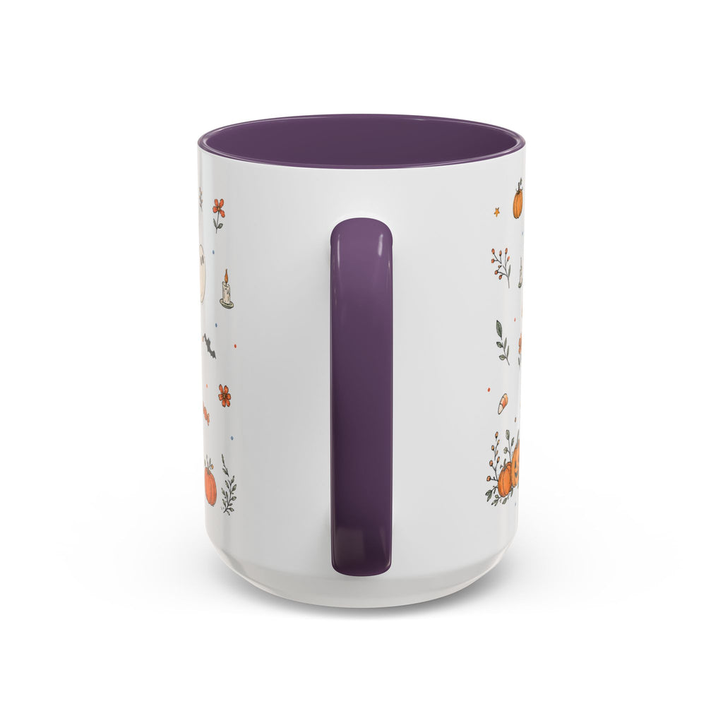 Halloween Party Mug | Ghost Black Cat Candy Watercolor Gift | Accent Cup 11oz 15oz