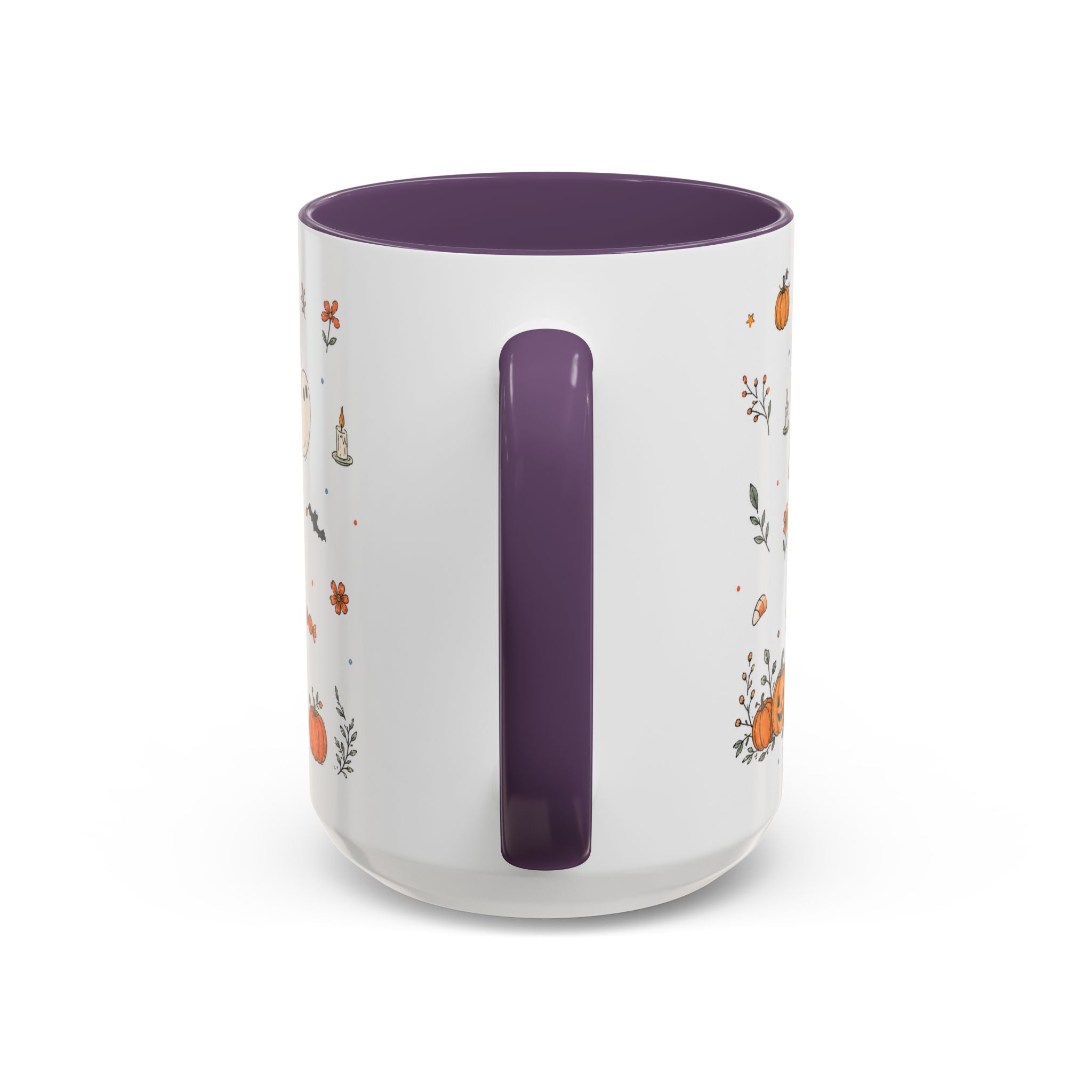 Halloween Party Mug | Ghost Black Cat Candy Watercolor Gift | Accent Cup 11oz 15oz