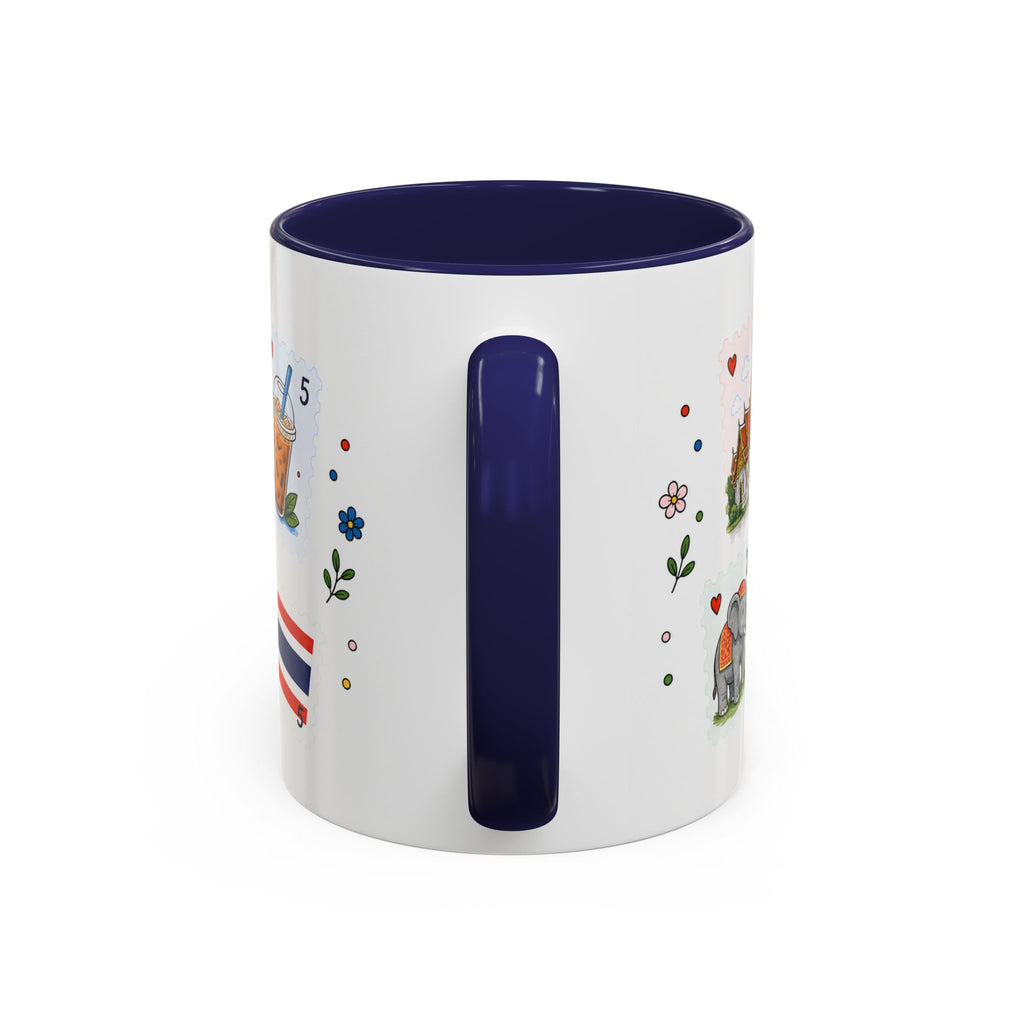 Bangkok Coffee Mug | Postage Stamp Collage Mug | Travel Souvenir Accent Cup 11oz 15oz