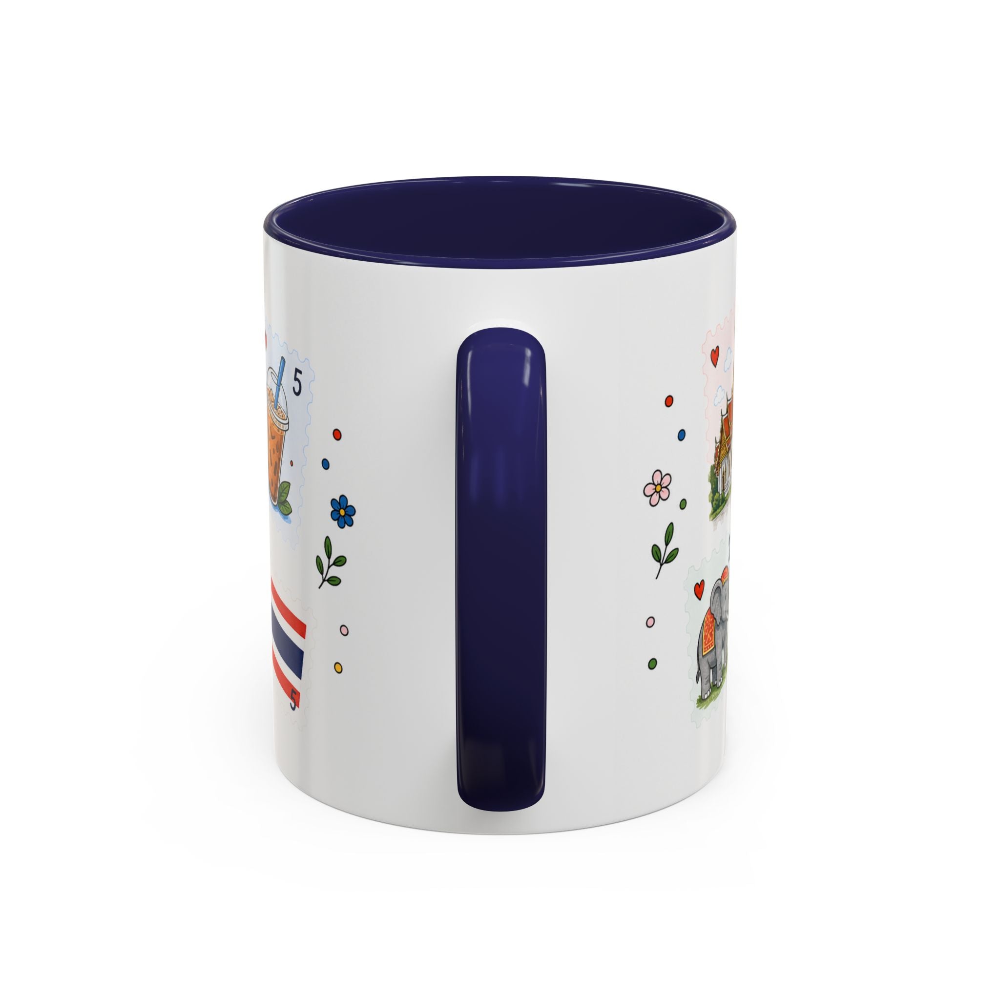 Bangkok Coffee Mug | Postage Stamp Collage Mug | Travel Souvenir Accent Cup 11oz 15oz